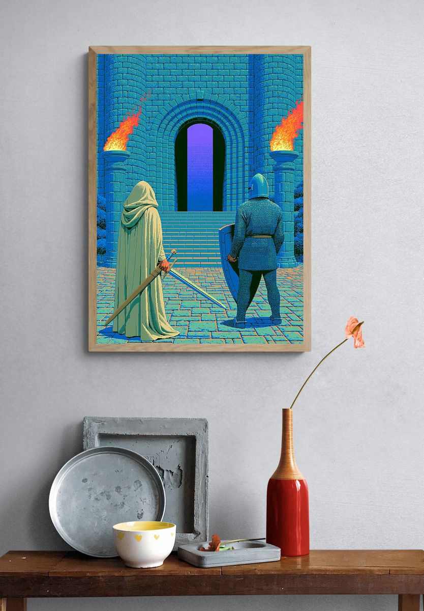 Pixel Castle Guardians Print. — room view 3