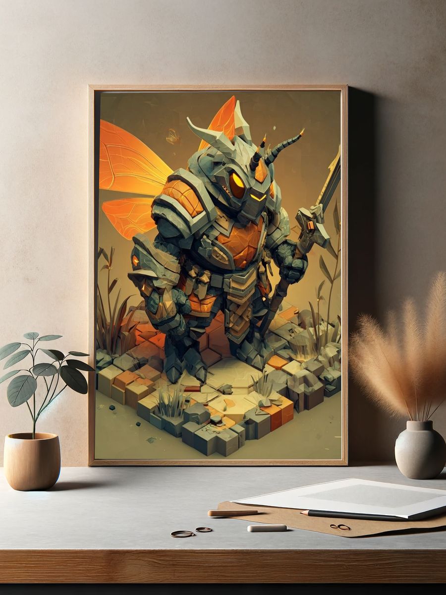 Armored Beetle Fantasy Print. — room view 2