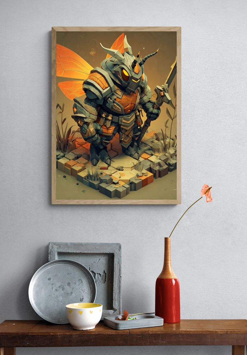 Armored Beetle Fantasy Print. — room view 3