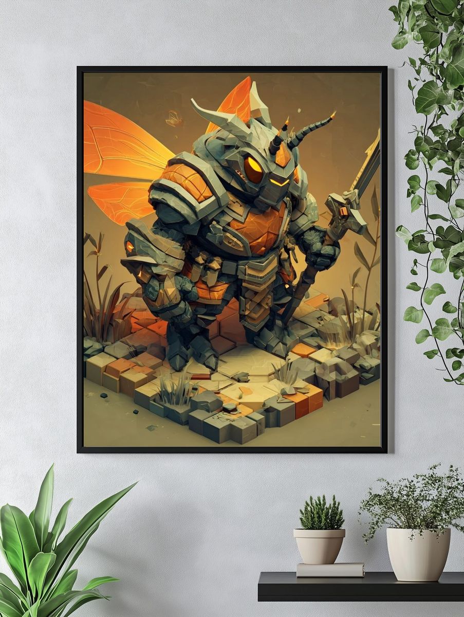 Armored Beetle Fantasy Print. — room view 4
