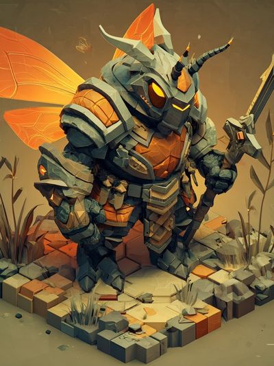 Armored Beetle Fantasy Print.