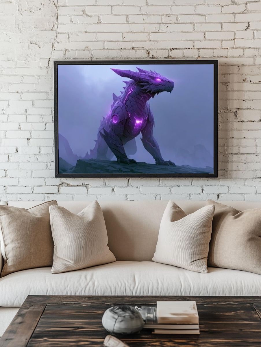 Purple Dragon Fantasy Poster. — room view 1