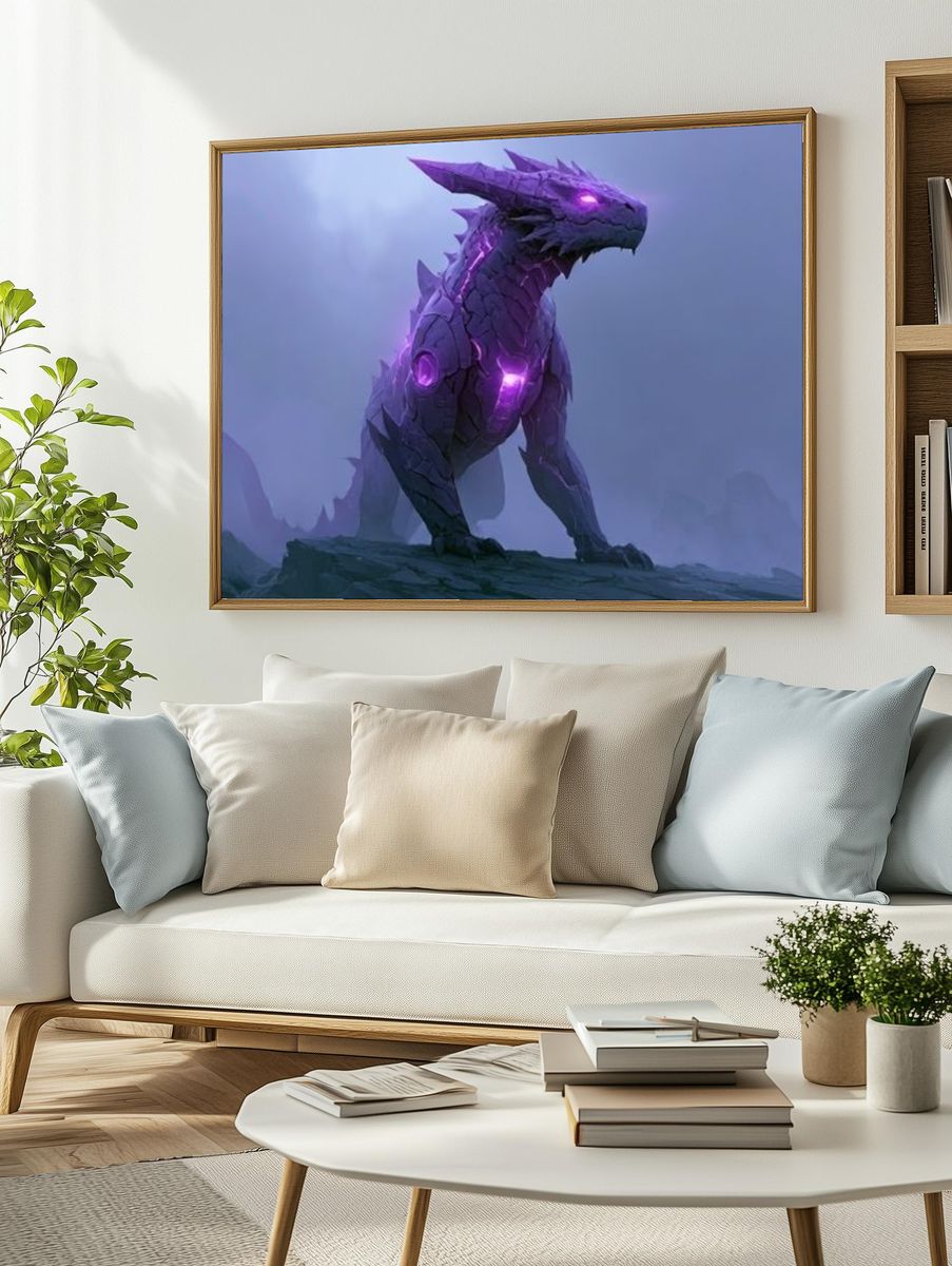 Purple Dragon Fantasy Poster. — room view 2