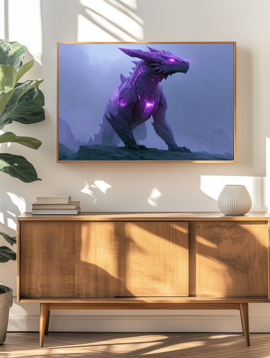 Purple Dragon Fantasy Poster. — room view 3