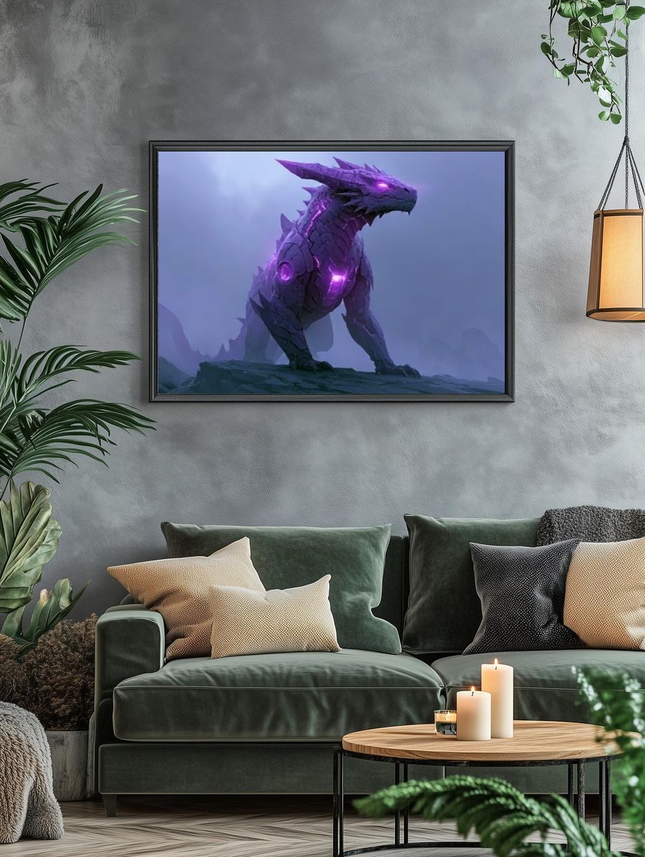 Purple Dragon Fantasy Poster. — room view 4
