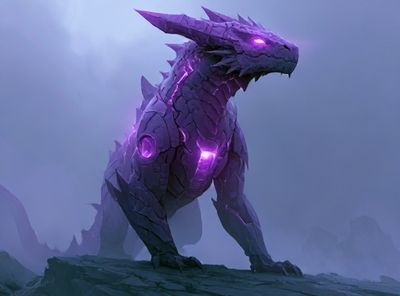 Purple Dragon Fantasy Poster.