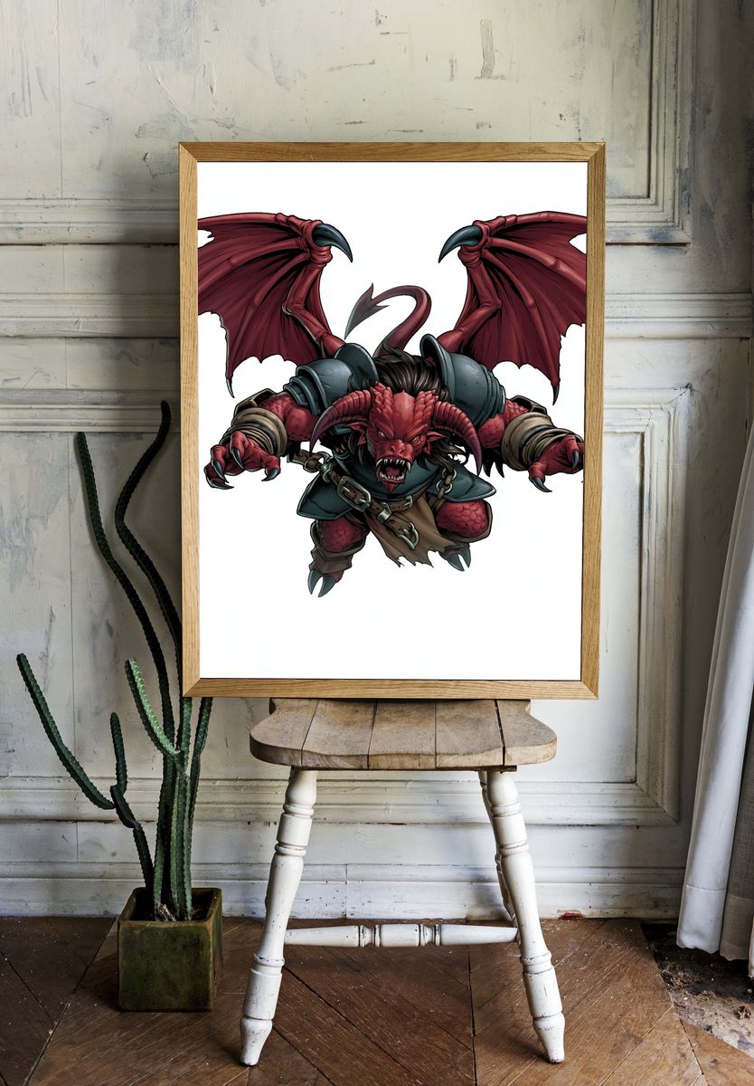 Winged Demon Fantasy Poster. room preview