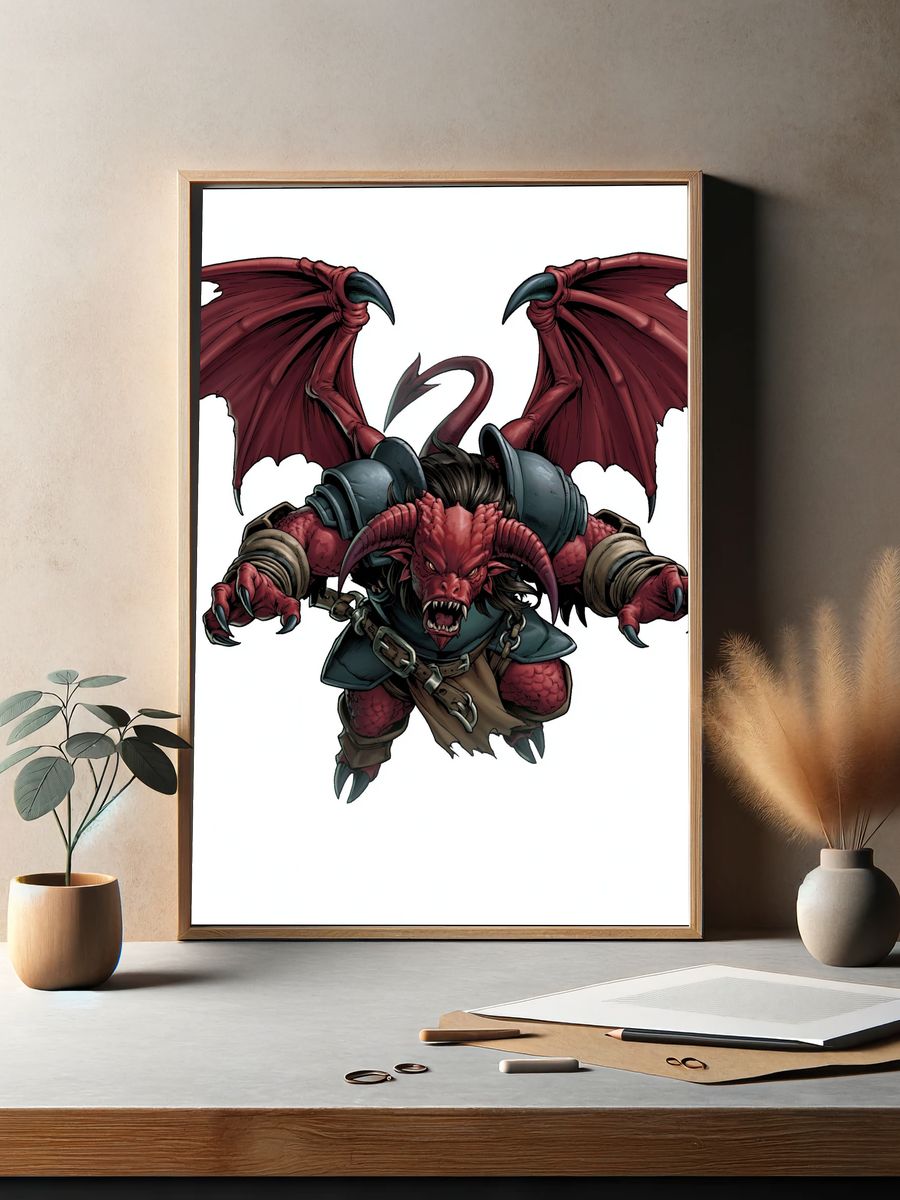 Winged Demon Fantasy Poster. — room view 2