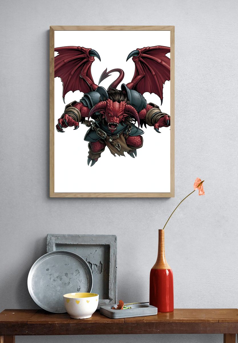 Winged Demon Fantasy Poster. — room view 3