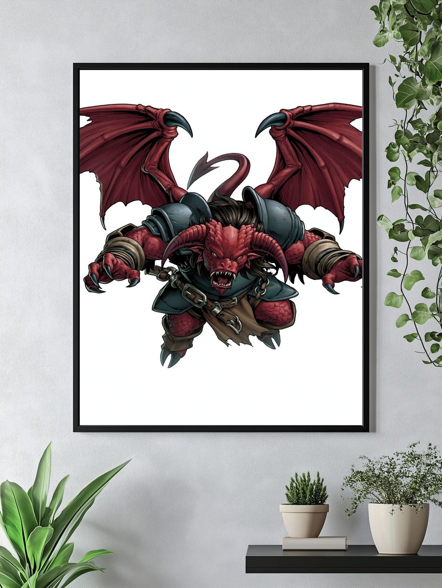 Winged Demon Fantasy Poster. — room view 4