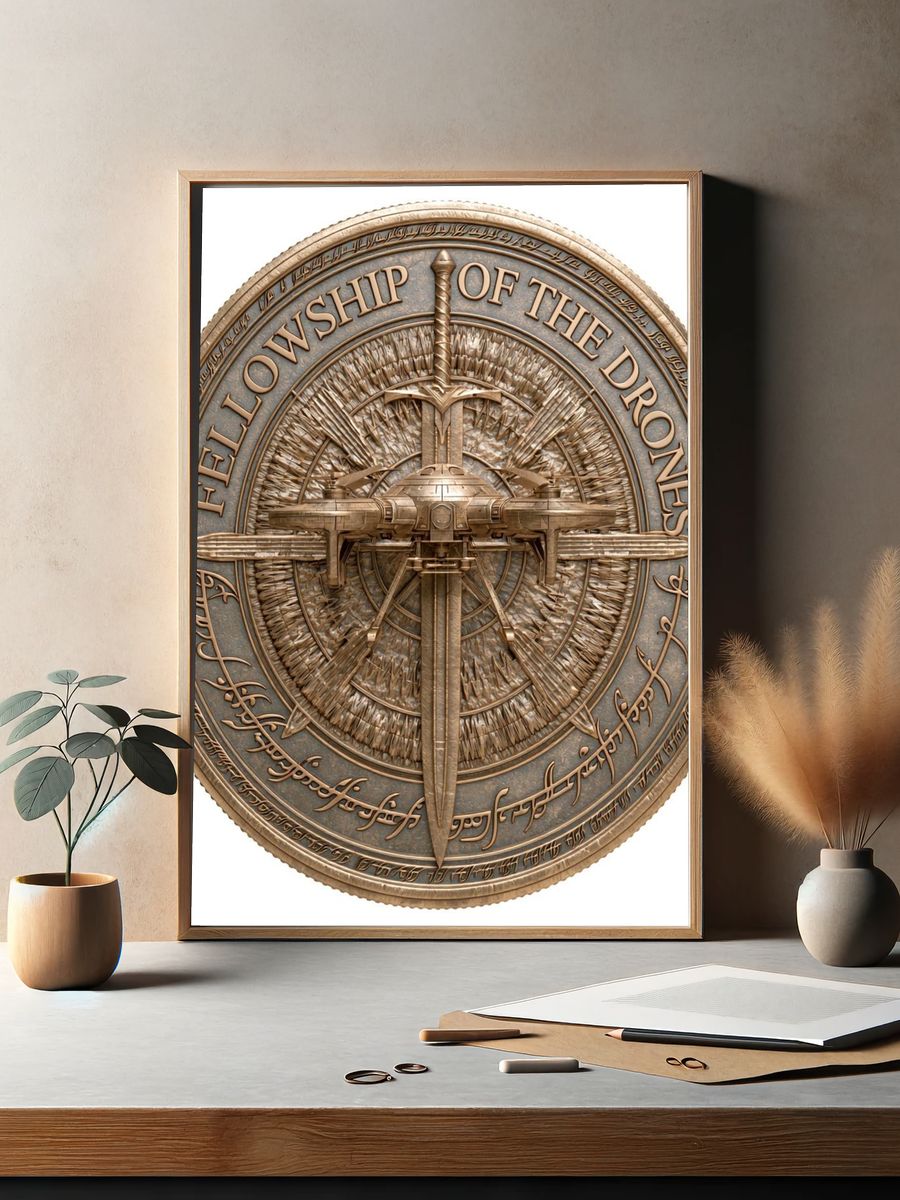 Fellowship of the Drones Fantasy Print. — room view 2