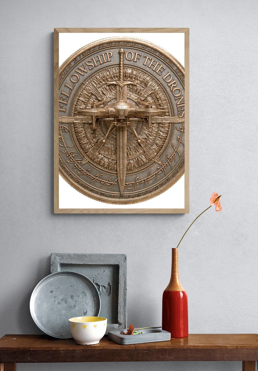 Fellowship of the Drones Fantasy Print. — room view 3
