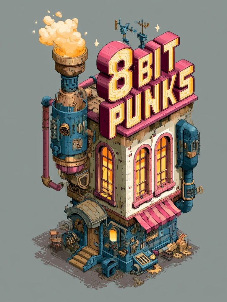 8 Bit Punks Retro Gaming Poster. poster detail