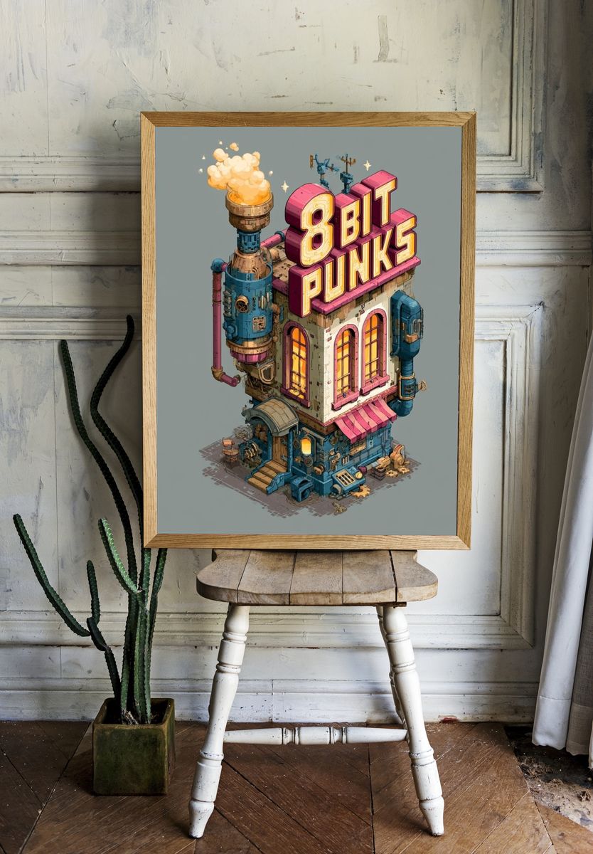 8 Bit Punks Retro Gaming Poster. room preview