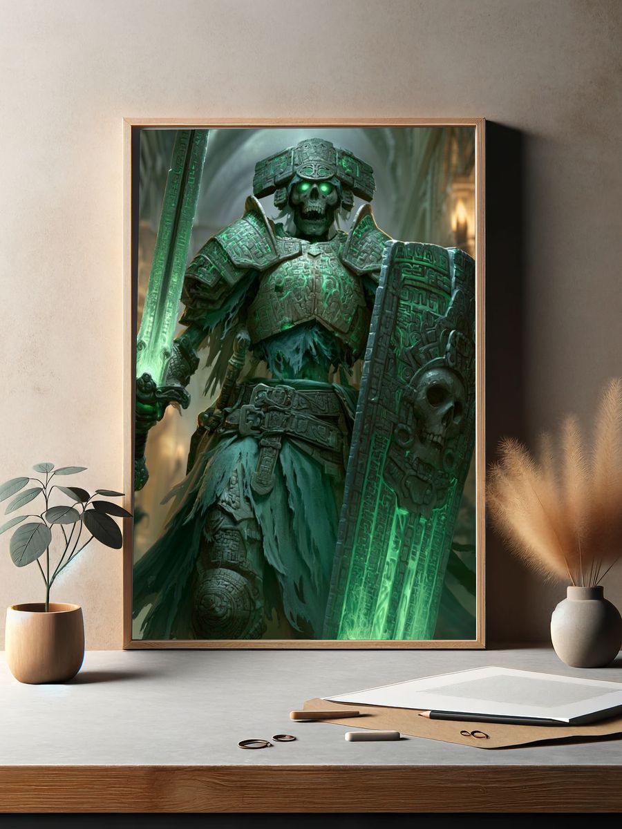 Undead Warrior Fantasy Print. — room view 2