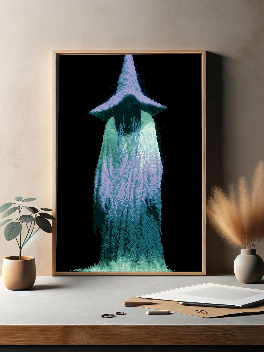 Pixel Wizard Abstract Poster. — room view 2