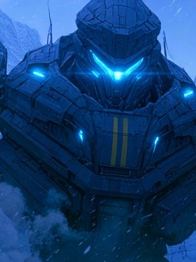 Mecha Titan in Snowstorm Poster. poster — gaming art