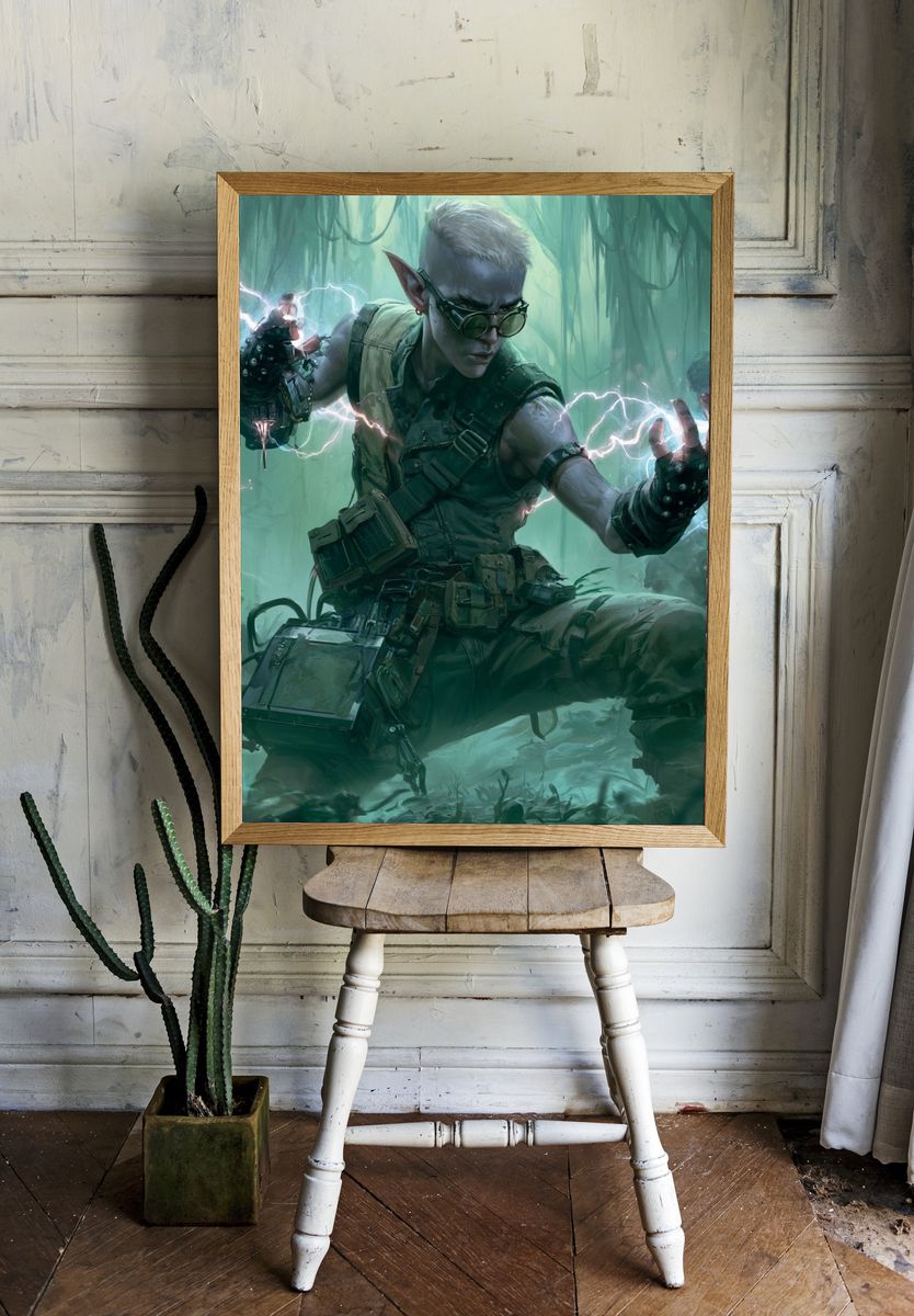 Jungle Elf Lightning Warrior Print. — room view 1