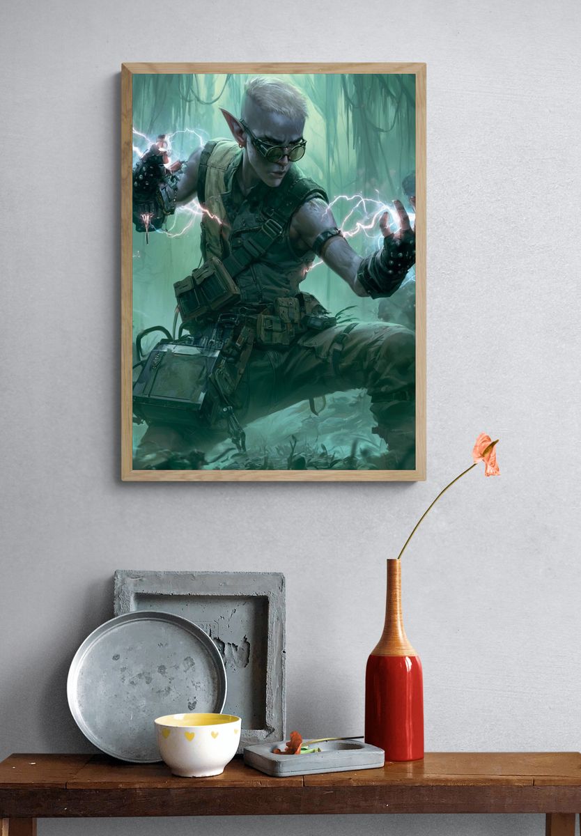 Jungle Elf Lightning Warrior Print. — room view 3