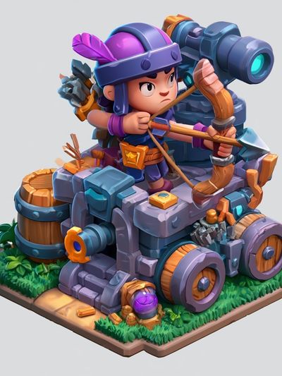 Fantasy Archer Siege Illustration Poster.