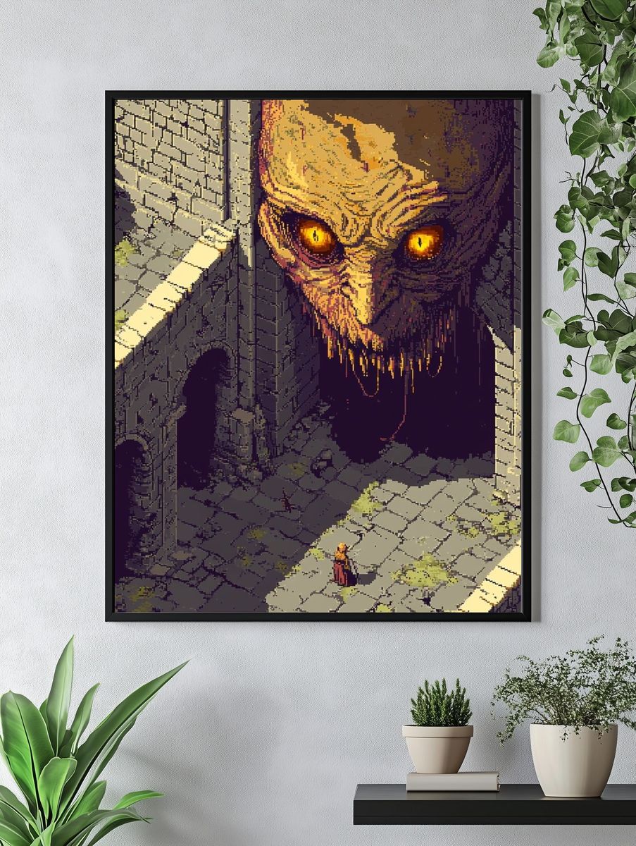 Dark Fantasy Giant Face Poster. — room view 4