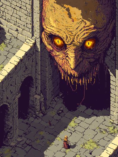 Dark Fantasy Giant Face Poster. poster print