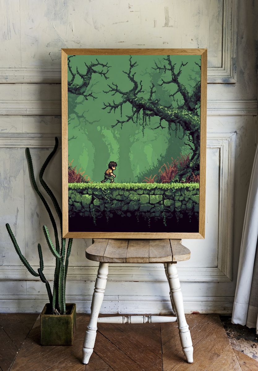 Pixel Forest Adventure Print. room preview