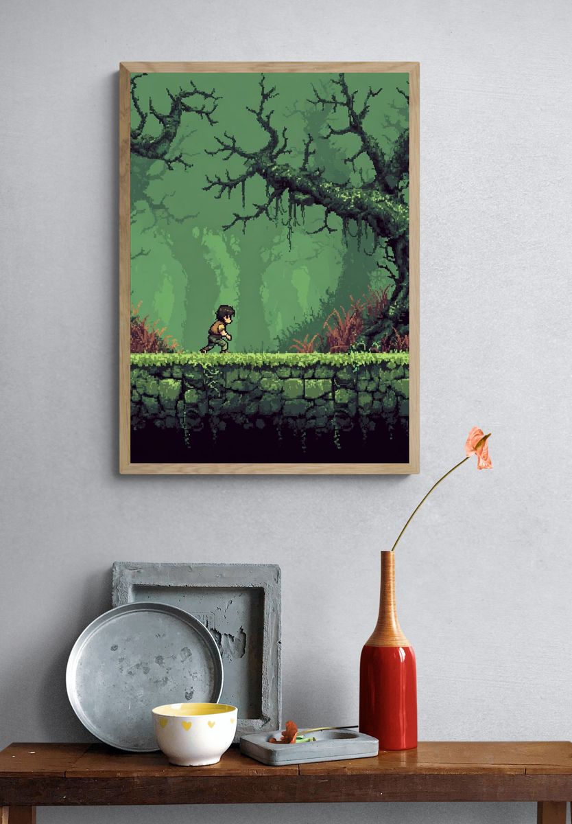 Pixel Forest Adventure Print. — room view 3