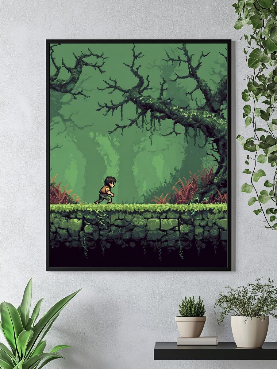 Pixel Forest Adventure Print. — room view 4