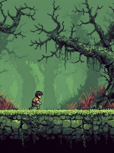 Pixel Forest Adventure Print.