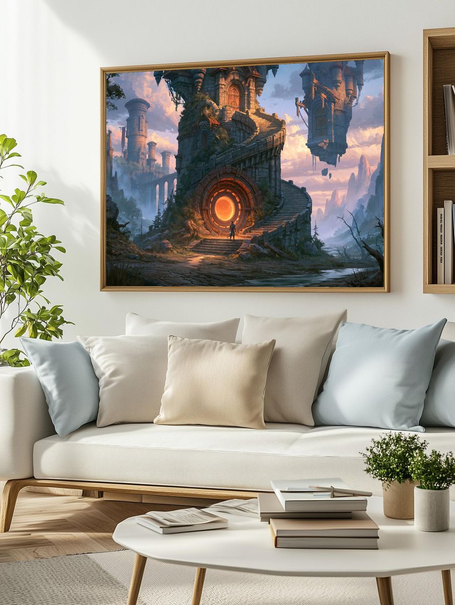 Floating Ruins Fantasy Print. — room view 2