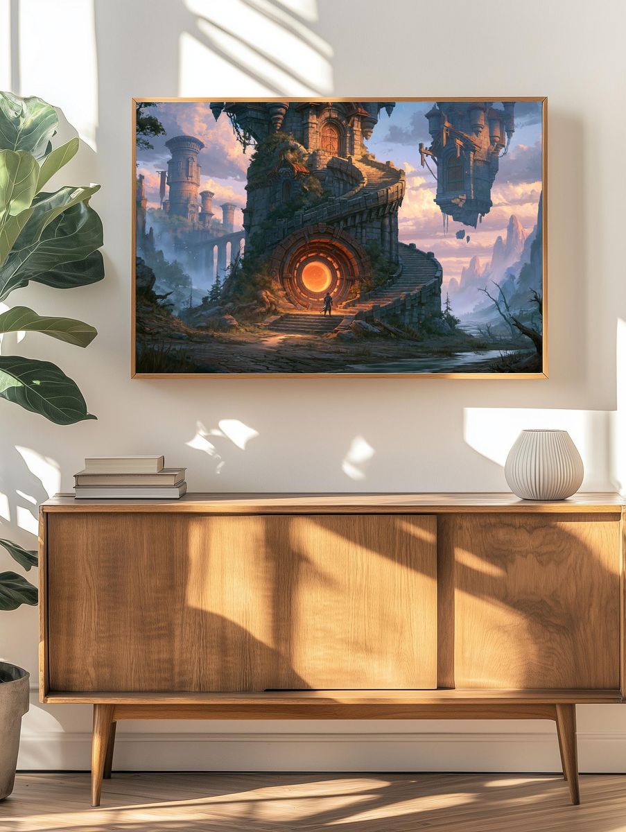Floating Ruins Fantasy Print. — room view 3
