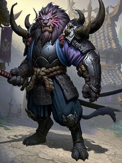 Armored Lion Warrior Fantasy Print.