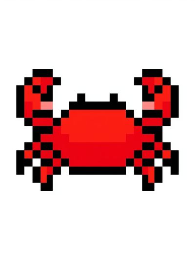 Pixel Crab Illustration Poster.