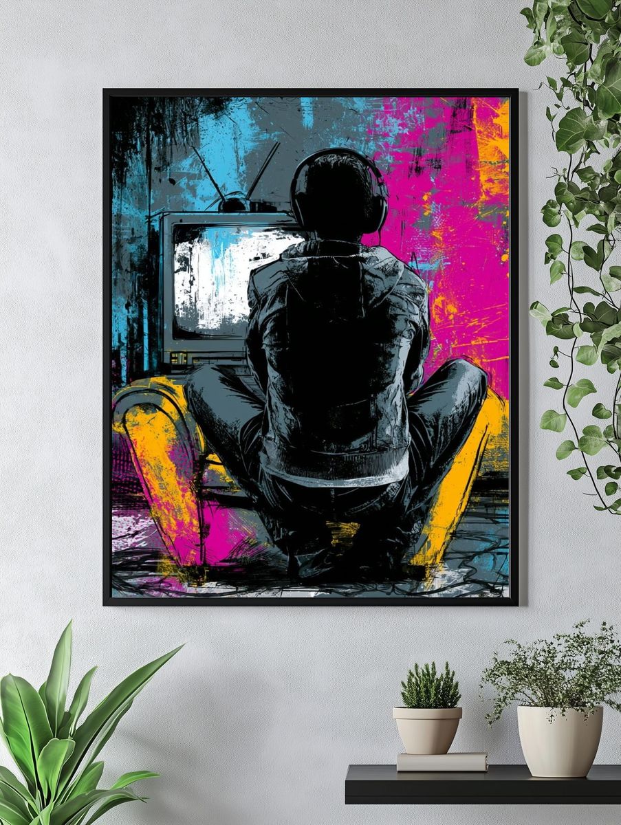 Headphone Gamer Neon Poster. — room view 4