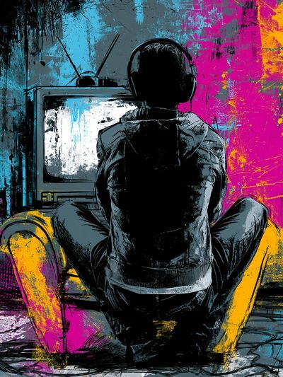 Headphone Gamer Neon Poster.