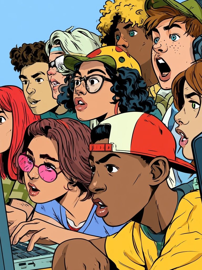 Gamer Squad Digital Art Poster. poster detail