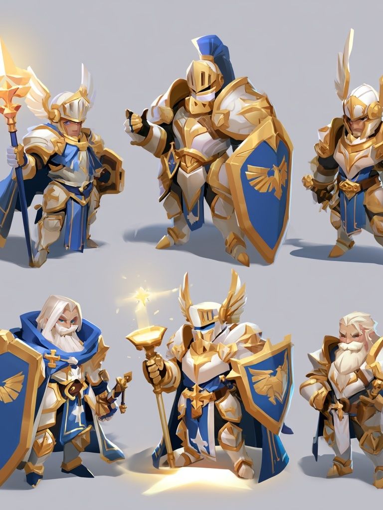 Fantasy Knight Characters Illustration Poster. poster detail