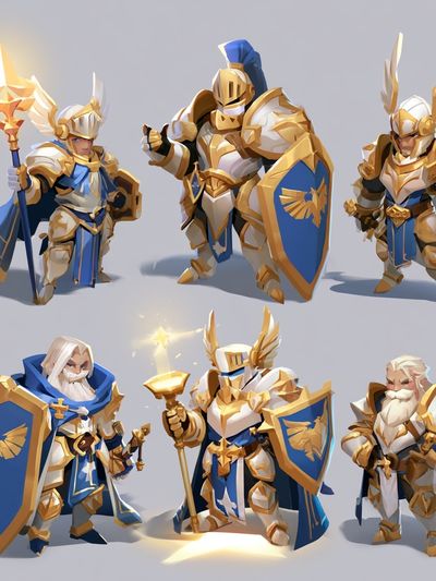 Fantasy Knight Characters Illustration Poster. poster print