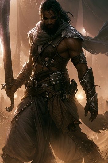 Desert Warrior Fantasy Poster. poster detail