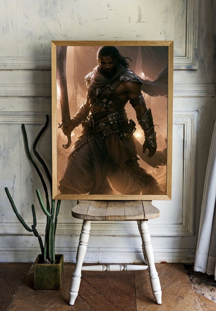 Desert Warrior Fantasy Poster. room preview