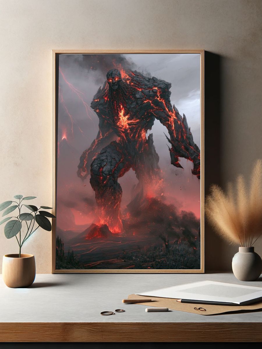 Volcanic Lava Giant Fantasy Print. — room view 2