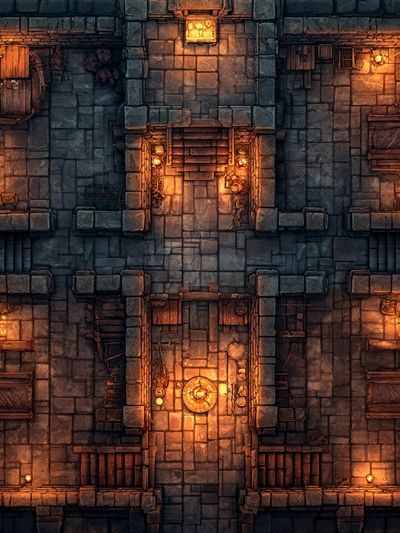 Dungeon Floor Plan Illustration Poster.