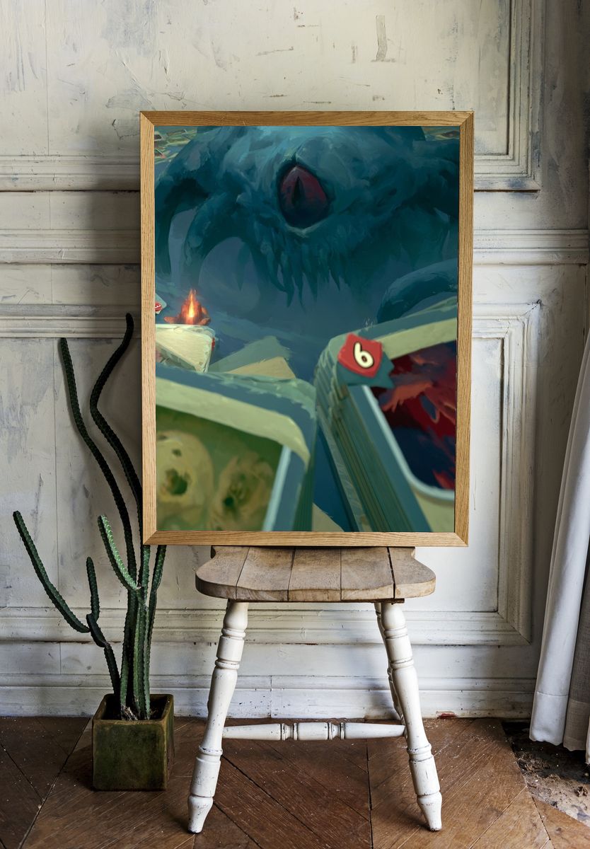 Fantasy Dungeon Cards Illustration Poster. room preview
