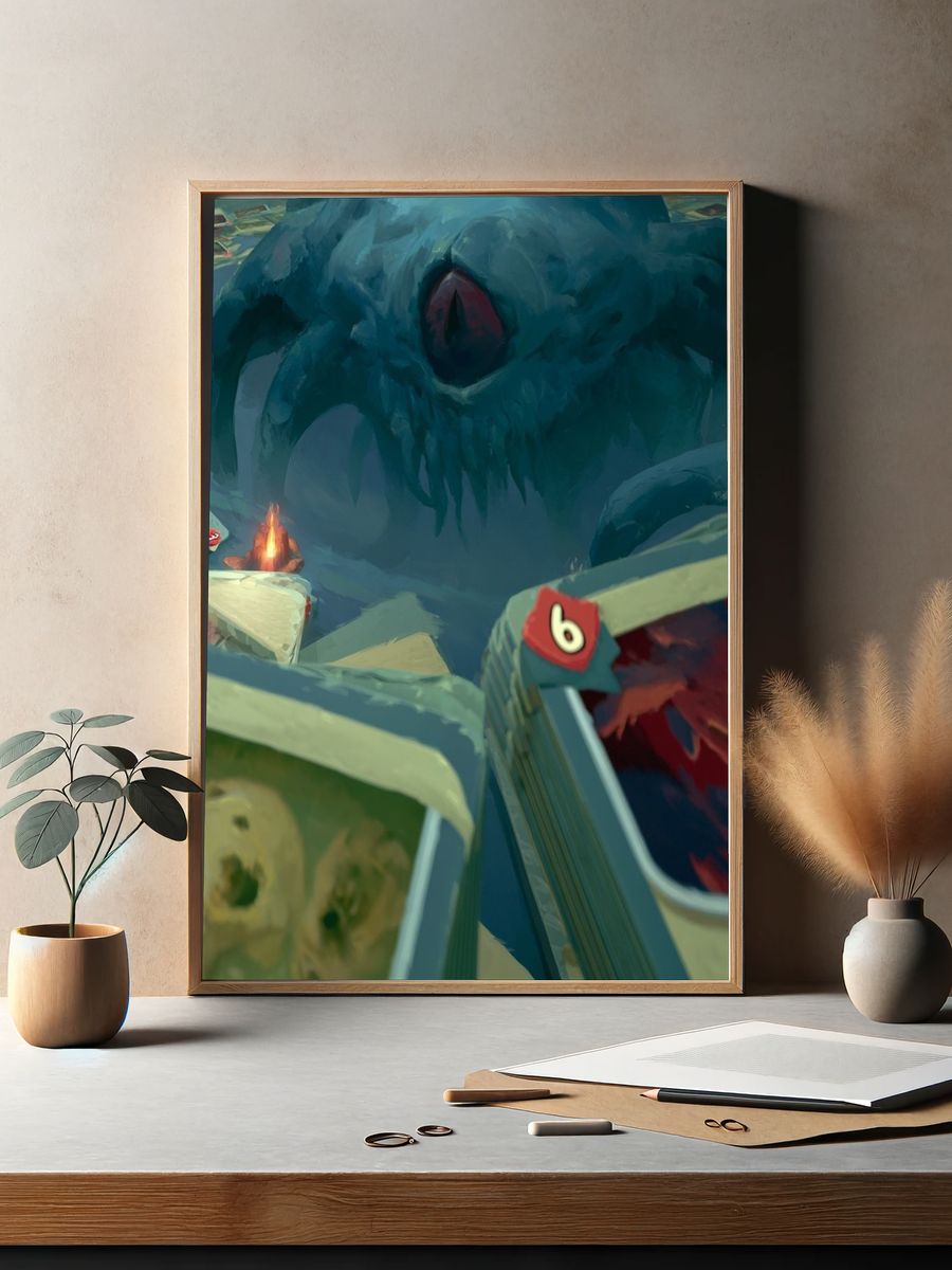 Fantasy Dungeon Cards Illustration Poster. — room view 2