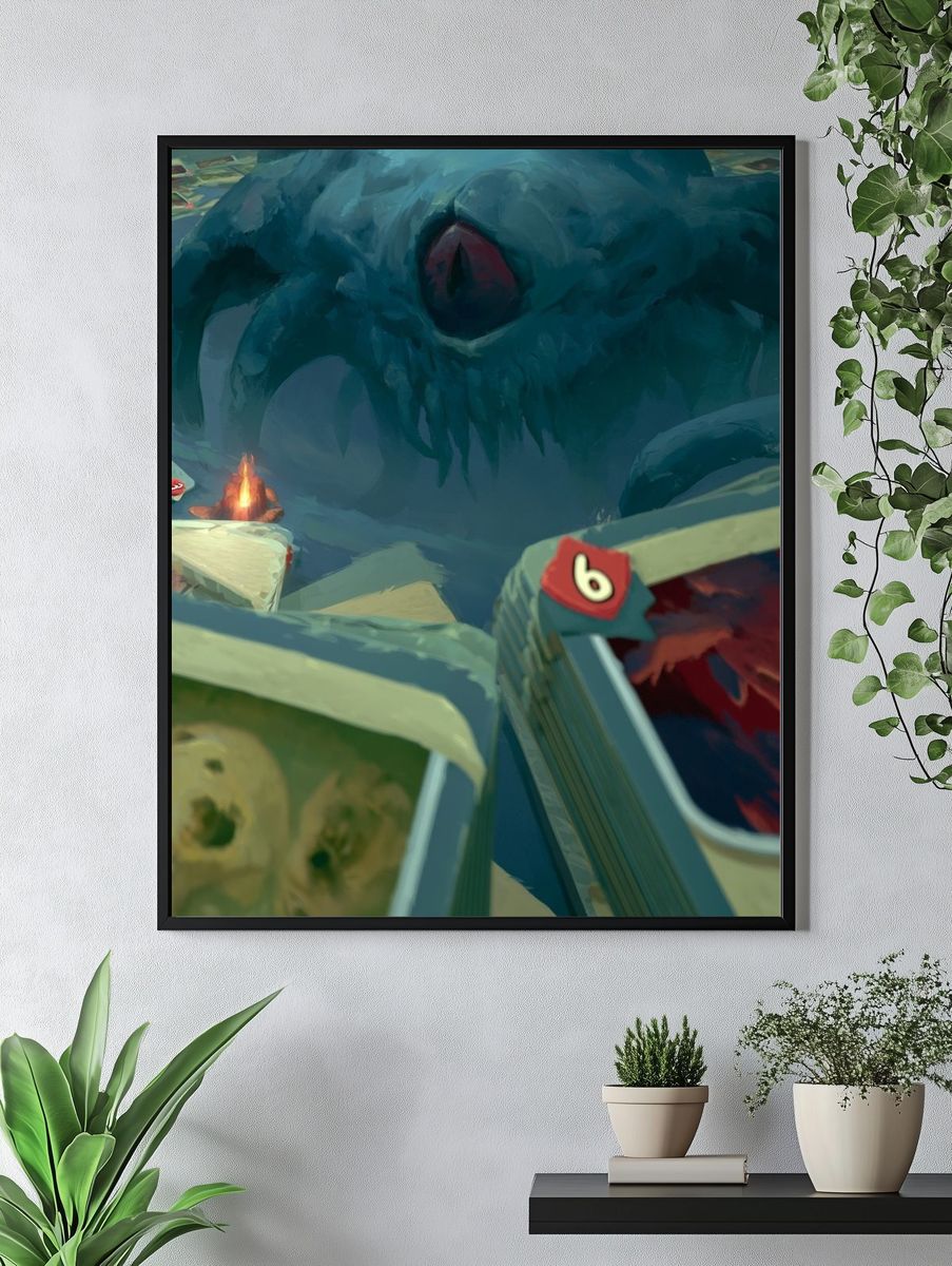Fantasy Dungeon Cards Illustration Poster. — room view 4