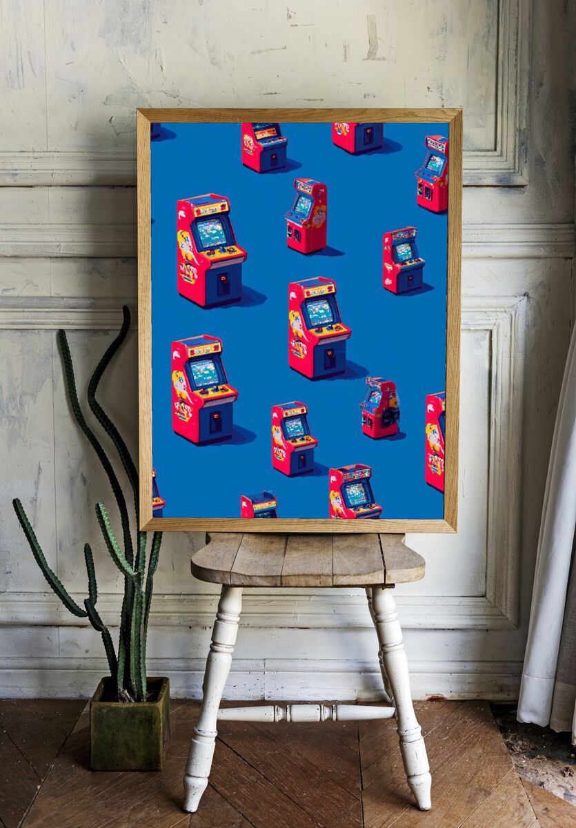Retro Arcade Machines — Gaming Print room preview