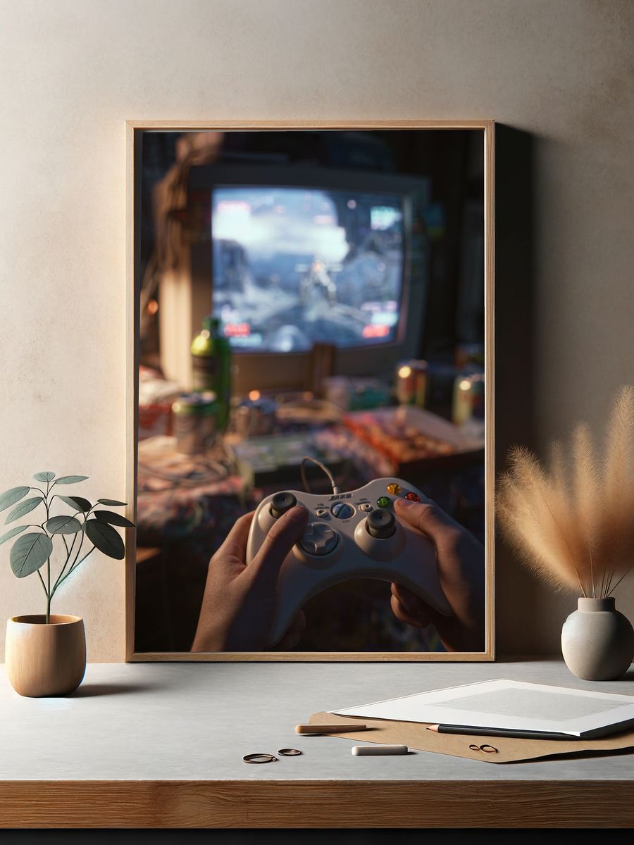 Retro Gaming Controller Poster. — room view 2