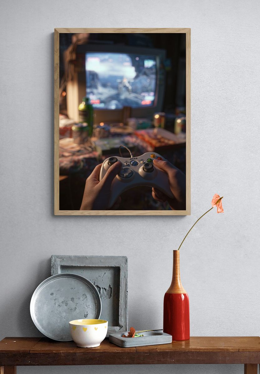 Retro Gaming Controller Poster. — room view 3
