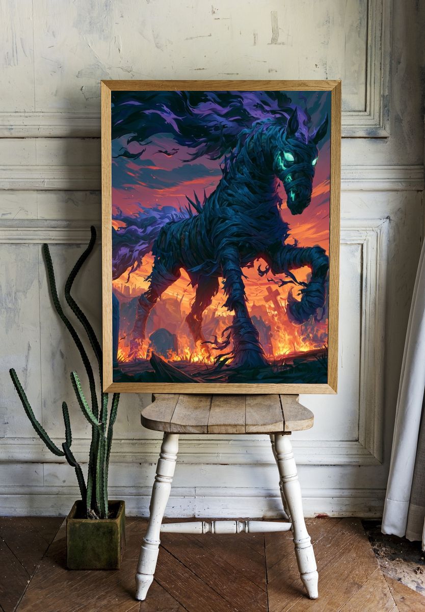 Cursed Horse Fantasy Print. — room view 1